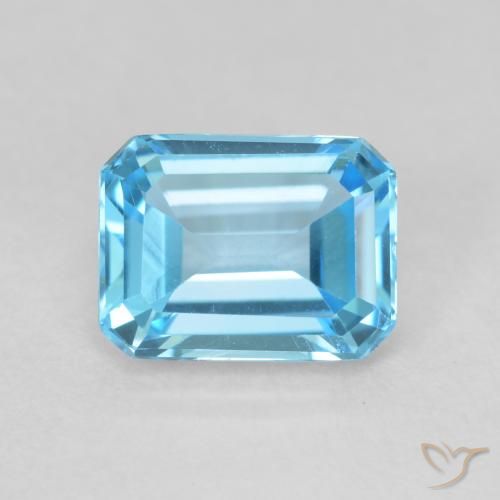 2.09ct 자연스러운 스위스 블루 황옥, 에메랄드 컷, VVS