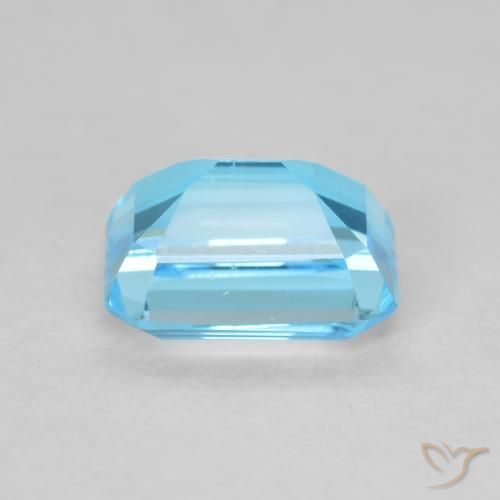 2.09캐럿 천연 스위스 블루 황옥, 옥타곤 / 에메랄드 컷, VVS
