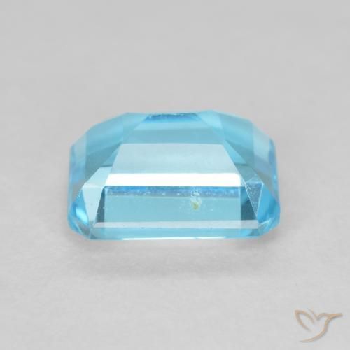 2.19캐럿 천연 스위스 블루 황옥, 옥타곤 / 에메랄드 컷, VVS