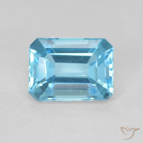 2.02ct 자연스러운 스위스 블루 황옥, 에메랄드 컷, VVS