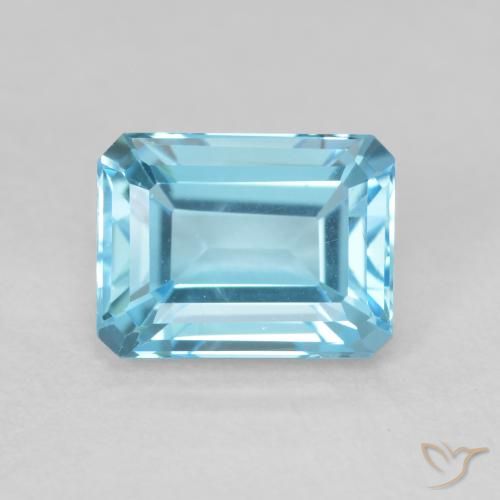 2.24ct 자연스러운 스위스 블루 황옥, 에메랄드 컷, VVS