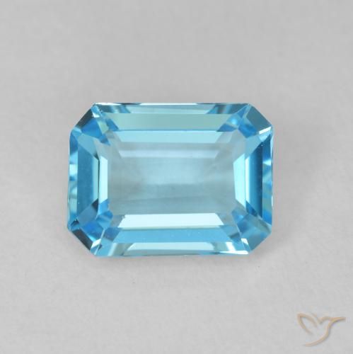 1.99ct 자연스러운 스위스 블루 황옥, 에메랄드 컷, VVS