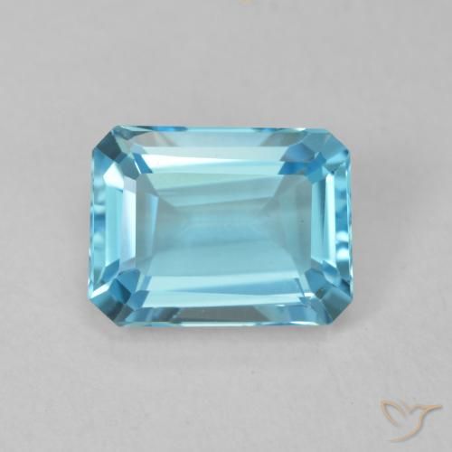 2.04ct 자연스러운 스위스 블루 황옥, 에메랄드 컷, VVS