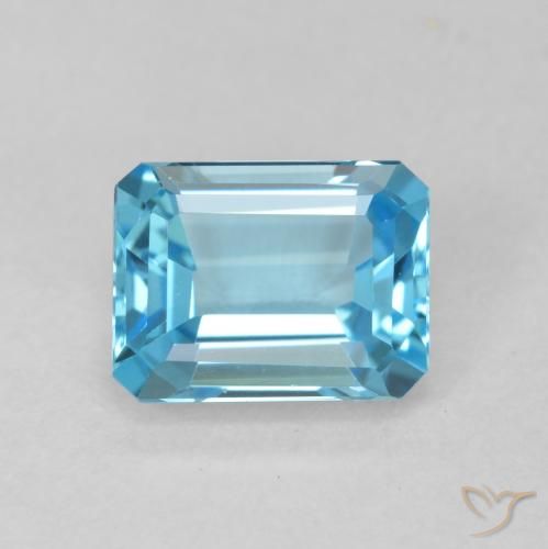 2.09ct 자연스러운 스위스 블루 황옥, 에메랄드 컷, VVS