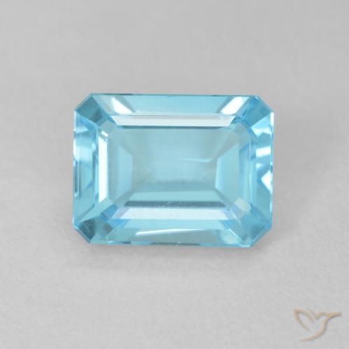 2.02ct 자연스러운 스위스 블루 황옥, 에메랄드 컷, VVS