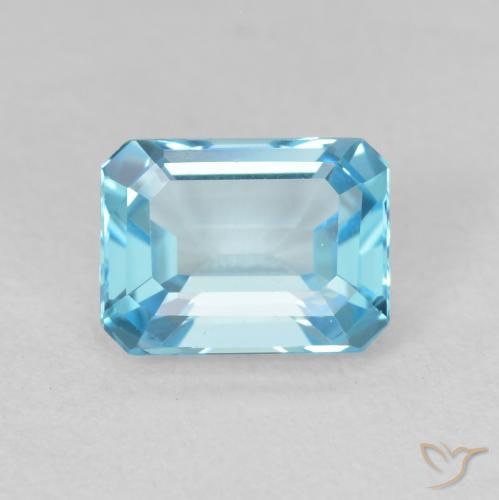 2.20ct 자연스러운 스위스 블루 황옥, 에메랄드 컷, VVS