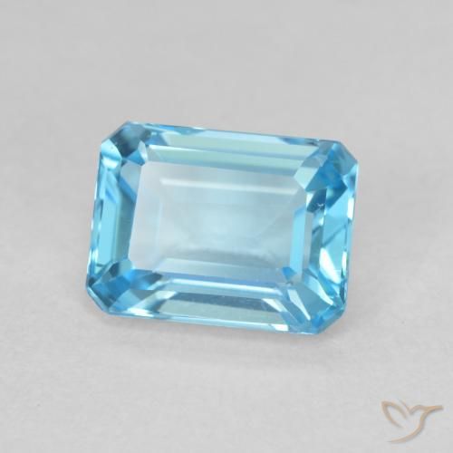 1.99캐럿 천연 스위스 블루 황옥, 옥타곤 / 에메랄드 컷, VVS