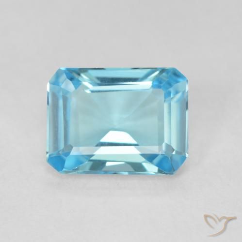1.68ct 자연스러운 스위스 블루 황옥, 에메랄드 컷, VVS