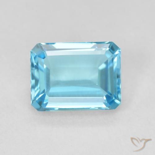 1.93ct 자연스러운 스위스 블루 황옥, 에메랄드 컷, VVS