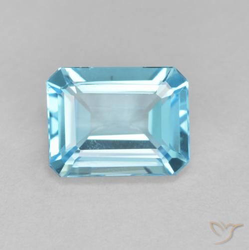 1.95ct 자연스러운 스위스 블루 황옥, 에메랄드 컷, VVS
