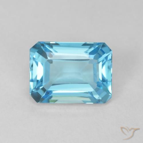 2.02ct 자연스러운 스위스 블루 황옥, 에메랄드 컷, VVS