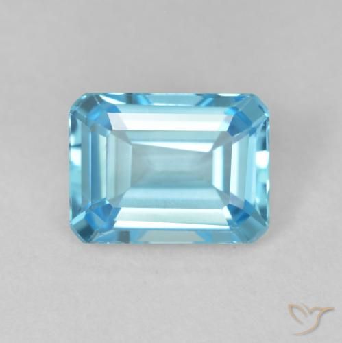 1.95ct 자연스러운 스위스 블루 황옥, 에메랄드 컷, VVS