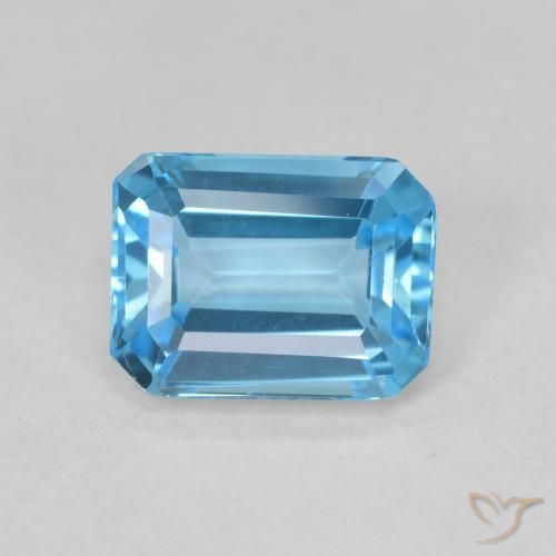 1.97ct 자연스러운 스위스 블루 황옥, 에메랄드 컷, VVS-VS