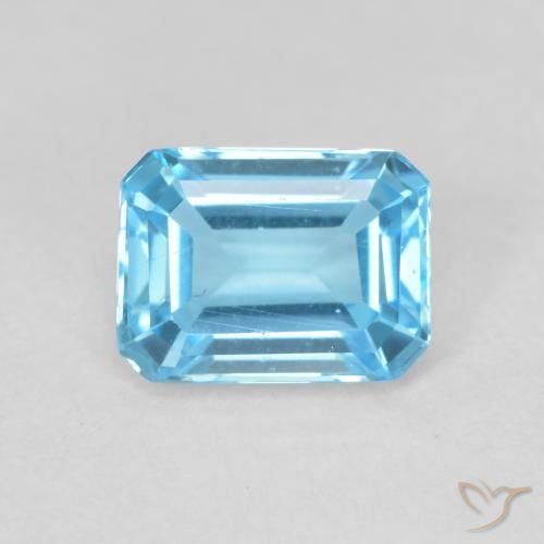 1.98ct 자연스러운 스위스 블루 황옥, 에메랄드 컷, VVS-VS