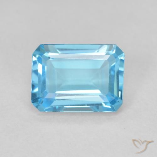 1.83ct 자연스러운 스위스 블루 황옥, 에메랄드 컷, VVS-VS