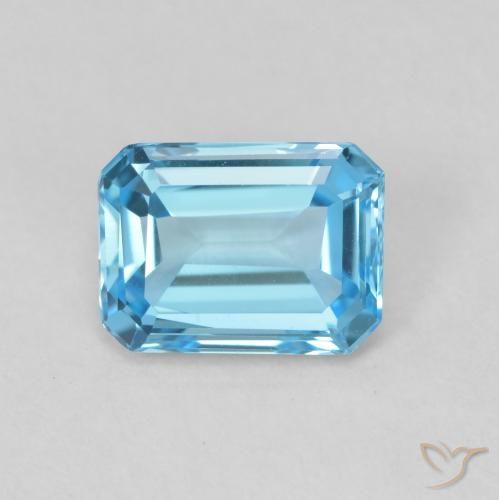 1.80ct 자연스러운 스위스 블루 황옥, 에메랄드 컷, VVS-VS
