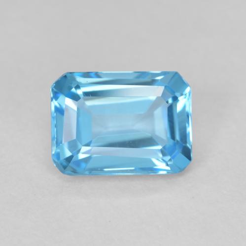 1.90ct 자연스러운 스위스 블루 황옥, 에메랄드 컷, VVS-VS