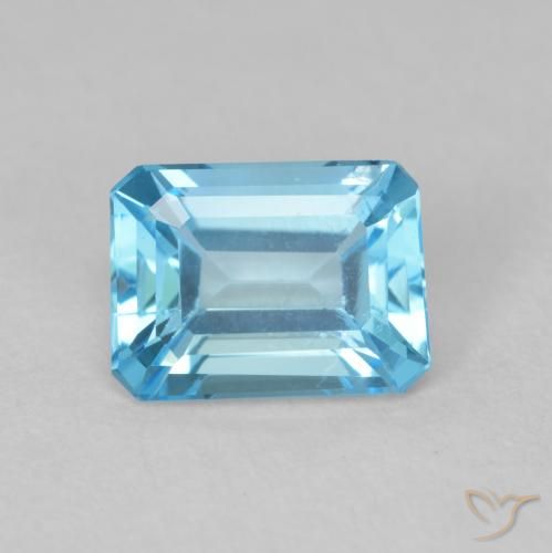 1.89ct 자연스러운 스위스 블루 황옥, 에메랄드 컷, VVS-VS