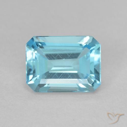 2.08ct 자연스러운 하늘색 황옥, 에메랄드 컷, VVS-VS