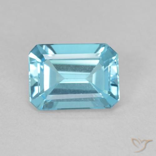 1.68ct 자연스러운 하늘색 황옥, 에메랄드 컷, VVS-VS