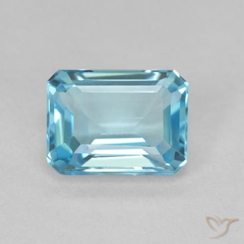 2.08ct 자연스러운 하늘색 황옥, 에메랄드 컷, VVS-VS