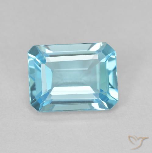 1.94ct 자연스러운 하늘색 황옥, 에메랄드 컷, VVS-VS