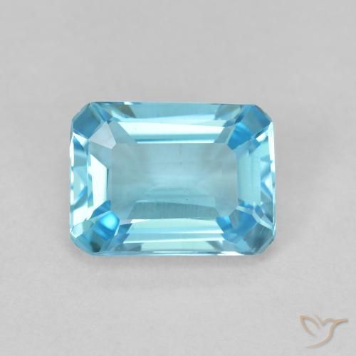 1.91ct 자연스러운 밝은 하늘색 황옥, 에메랄드 컷, VVS-VS