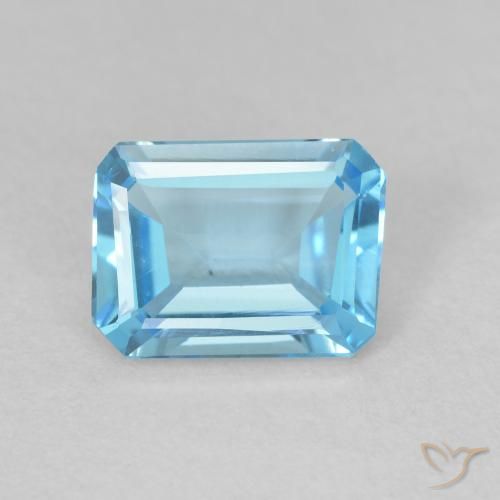 1.62ct 자연스러운 스위스 블루 황옥, 에메랄드 컷, VVS