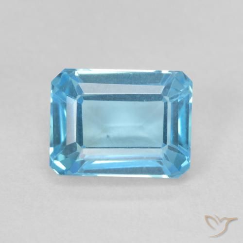 2.23ct 자연스러운 스위스 블루 황옥, 에메랄드 컷, VVS