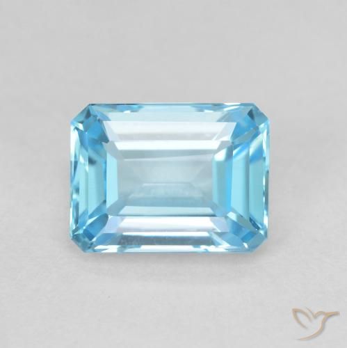 2.04ct 자연스러운 스위스 블루 황옥, 에메랄드 컷, VVS
