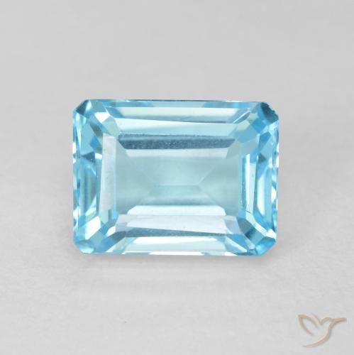 2.35ct 자연스러운 스위스 블루 황옥, 에메랄드 컷, VVS-VS