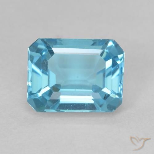 2.19ct 자연스러운 스위스 블루 황옥, 에메랄드 컷, VVS