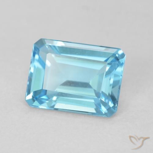 1.81ct 자연스러운 스위스 블루 황옥, 에메랄드 컷, VVS