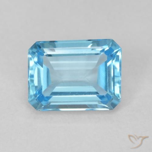 1.77ct 자연스러운 스위스 블루 황옥, 에메랄드 컷, VVS
