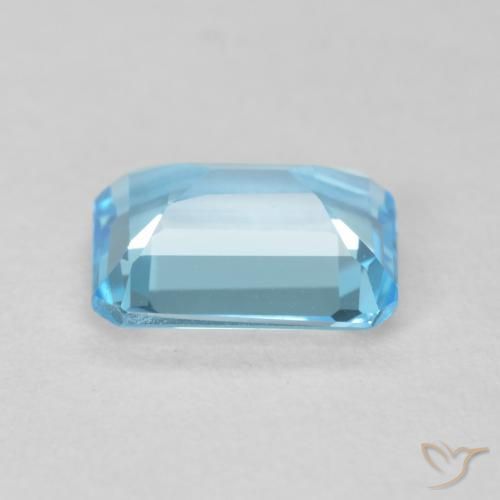 1.75캐럿 천연 스위스 블루 황옥, 옥타곤 / 에메랄드 컷, VVS