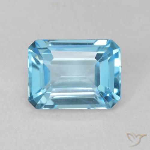 1.91ct 자연스러운 스위스 블루 황옥, 에메랄드 컷, VVS