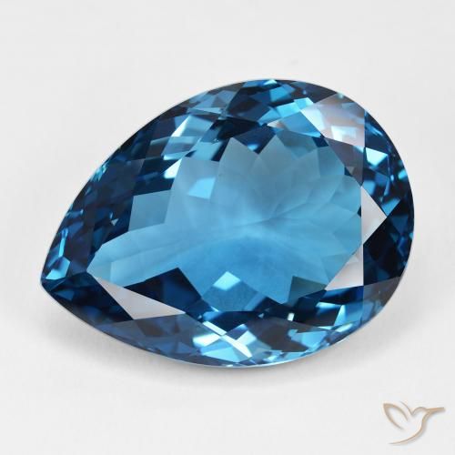 46.46ct 자연스러운 런던 블루 황옥, 배 모양, IF