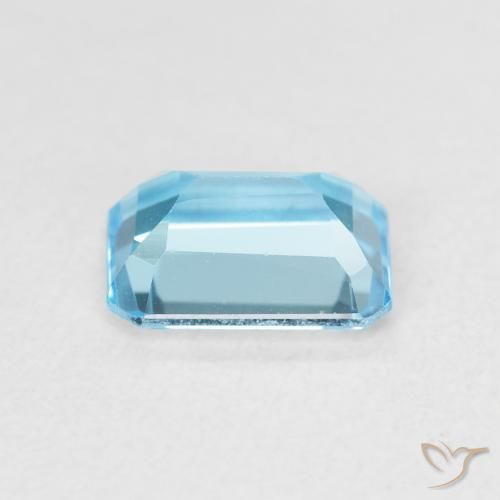 1.80캐럿 천연 딥 마야 블루 황옥, 옥타곤 / 에메랄드 컷, VVS
