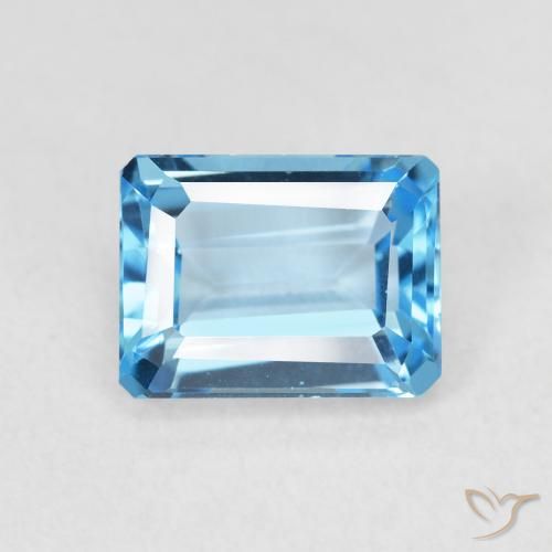 2.31ct 자연스러운 스위스 블루 황옥, 에메랄드 컷, VVS