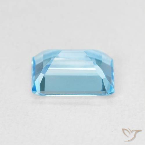 1.88캐럿 천연 스위스 블루 황옥, 옥타곤 / 에메랄드 컷, VVS