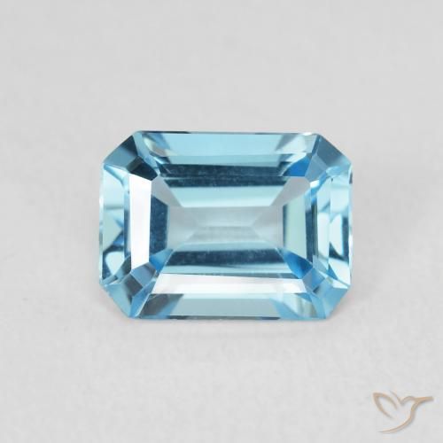 1.79ct 자연스러운 딥 마야 블루 황옥, 에메랄드 컷, VVS