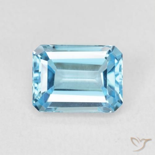 2.09ct 자연스러운 스위스 블루 황옥, 에메랄드 컷, VVS