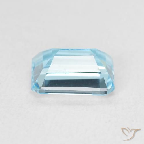 2.09캐럿 천연 스위스 블루 황옥, 옥타곤 / 에메랄드 컷, VVS