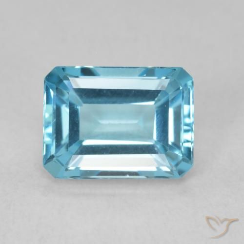 1.93ct 자연스러운 스위스 블루 황옥, 에메랄드 컷, VVS