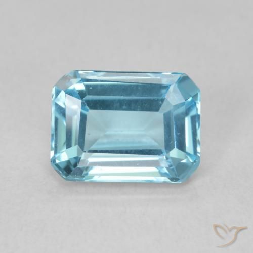 1.78ct 자연스러운 스위스 블루 황옥, 에메랄드 컷, VVS