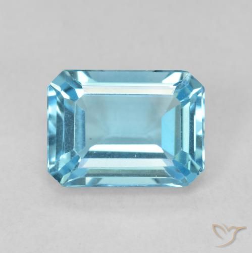 1.93ct 자연스러운 스위스 블루 황옥, 에메랄드 컷, VVS-VS