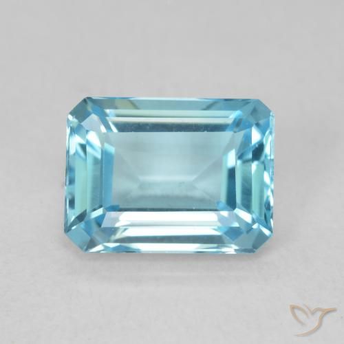 1.92ct 자연스러운 스위스 블루 황옥, 에메랄드 컷, VVS