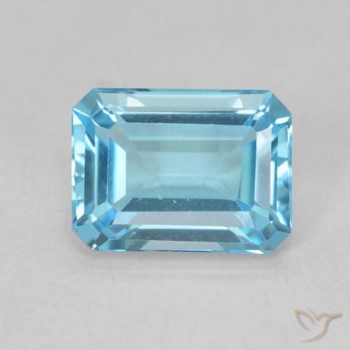 1.91ct 자연스러운 스위스 블루 황옥, 에메랄드 컷, VVS