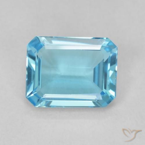 1.72ct 자연스러운 스위스 블루 황옥, 에메랄드 컷, VVS