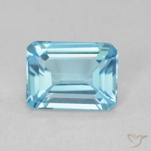1.70ct 자연스러운 스위스 블루 황옥, 에메랄드 컷, VVS-VS